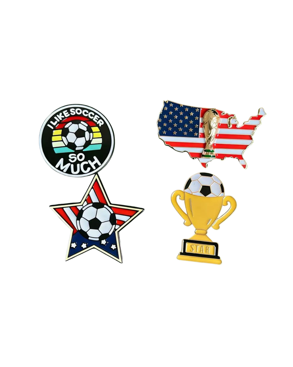 USA Soccer Pins Set – 4 Pack ⚽🇺🇸