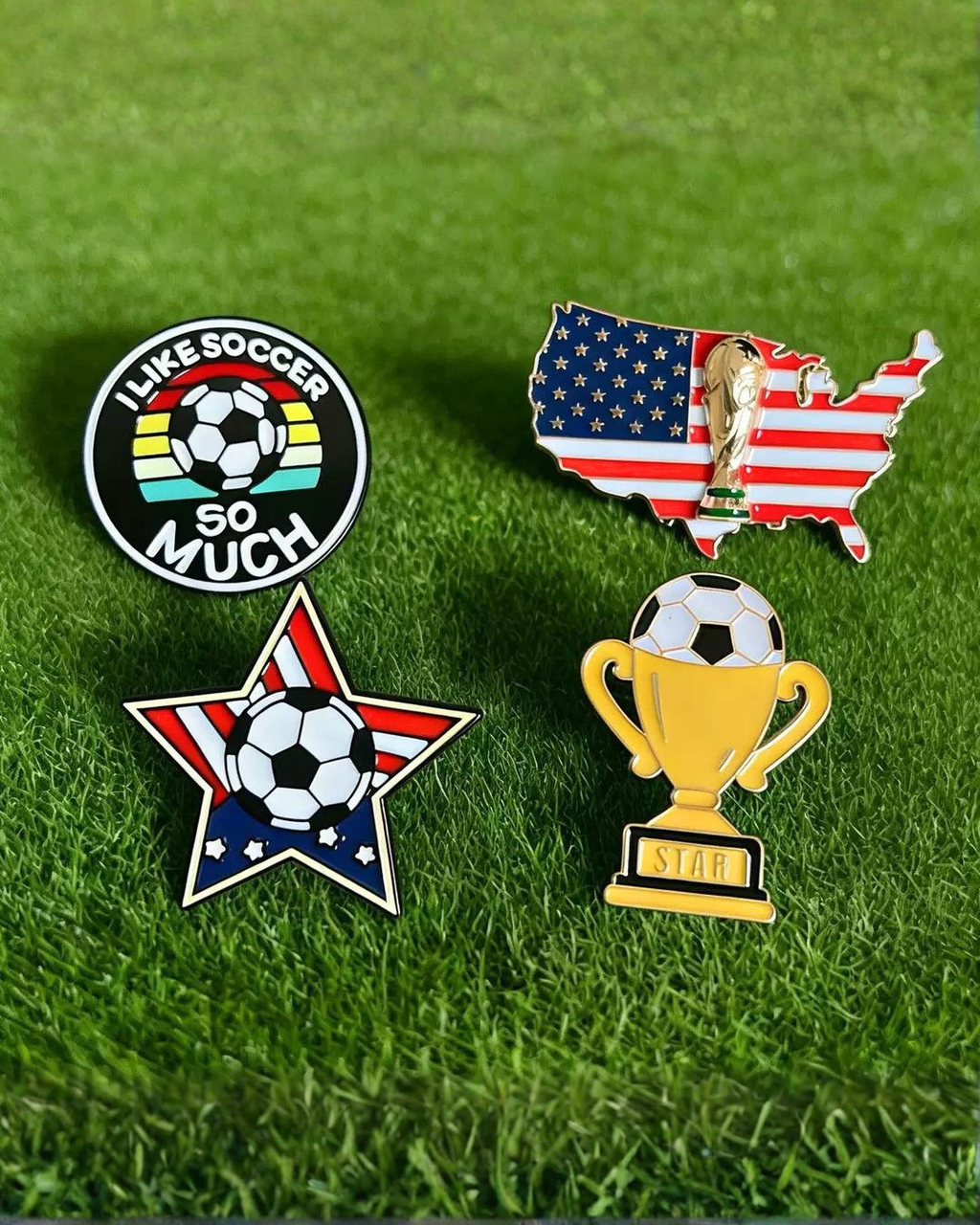 USA Soccer Pins Set – 4 Pack ⚽🇺🇸