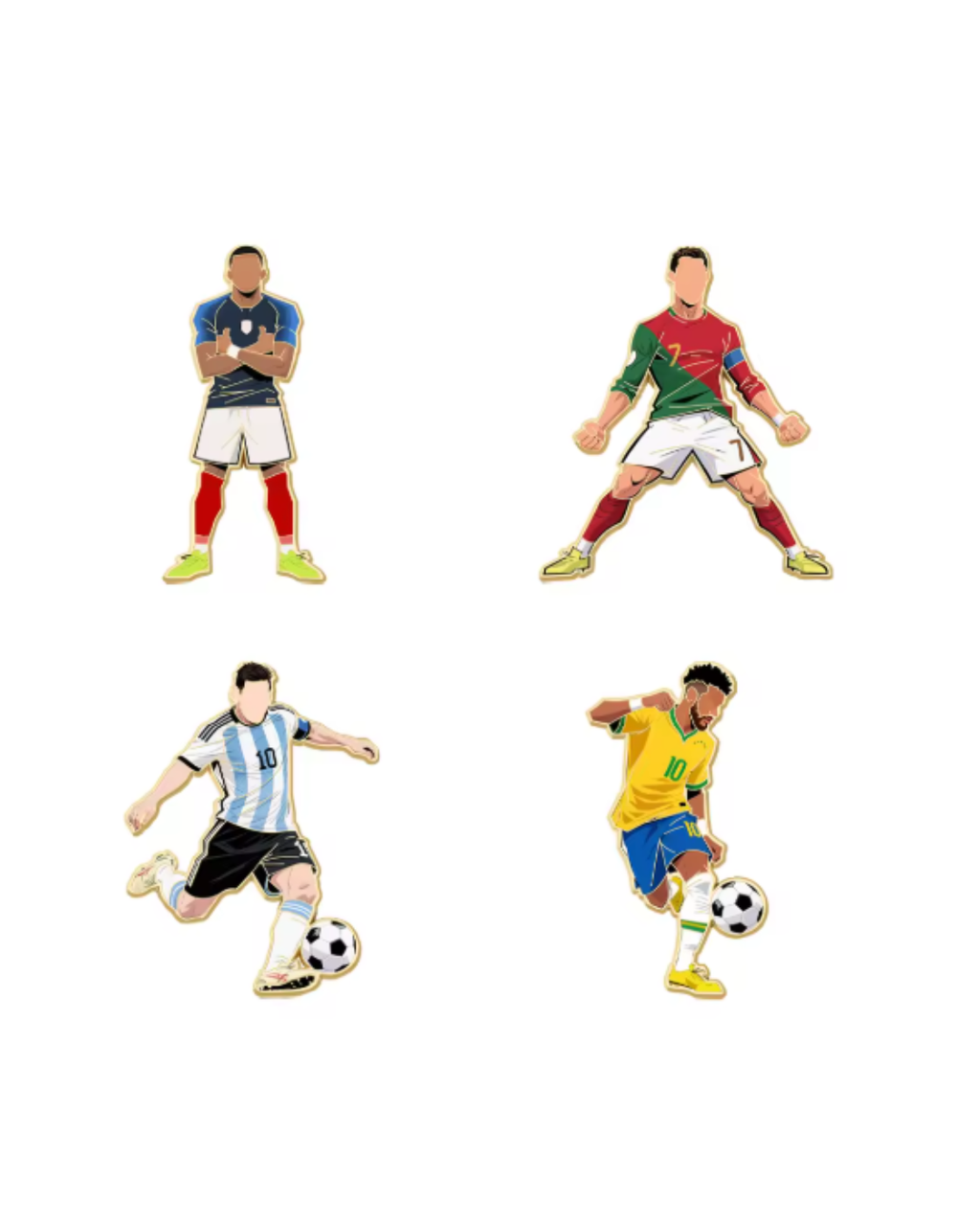 Soccer Legends Pin Set (4-Pack) ⚽ – World Cup Edition