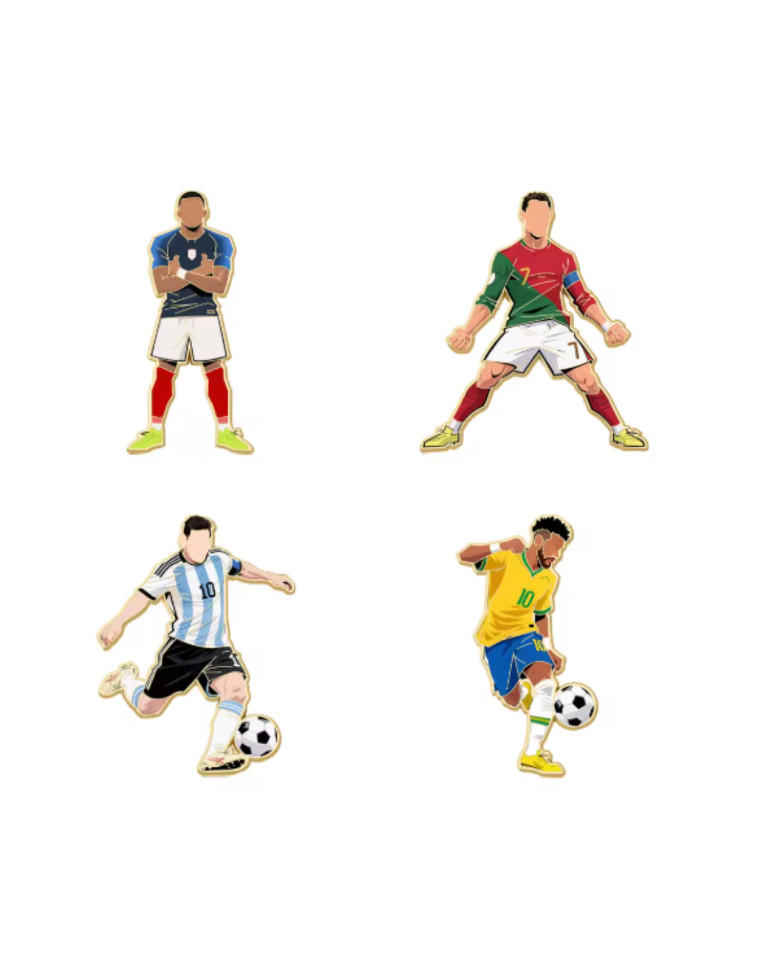 Soccer Legends Pin Set (4-Pack) ⚽ – World Cup Edition