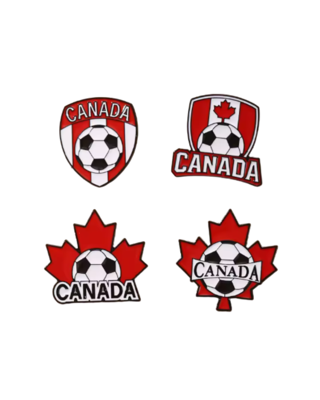 Canada Soccer Pin Set (4-Pack) 🇨🇦 – World Cup Edition