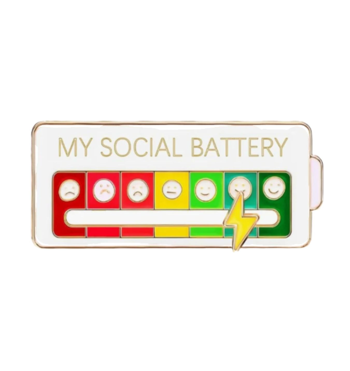 My Social Battery™ – The Pin That Speaks For You (white)