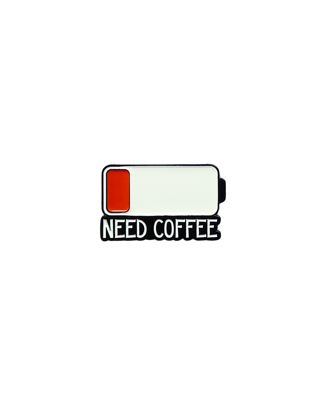 Low Battery Need Coffee Pin - Relatable Energy Mood Enamel Pin 🔋☕😴