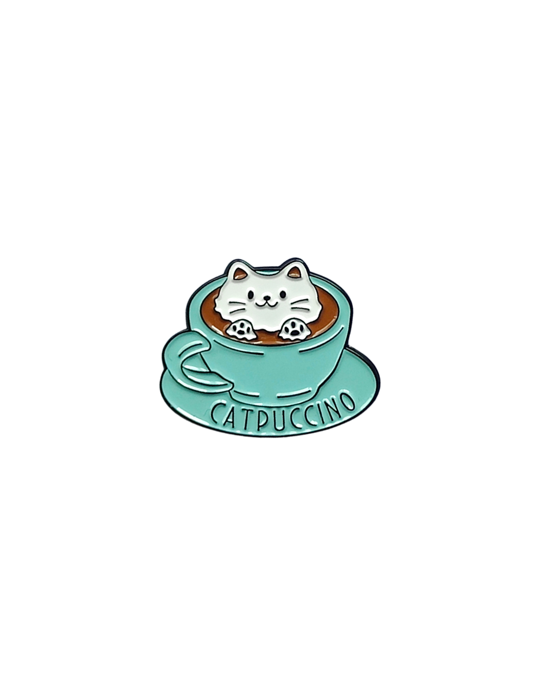 Catpuccino Pin – Cute Coffee Cat Enamel Pin ☕🐱