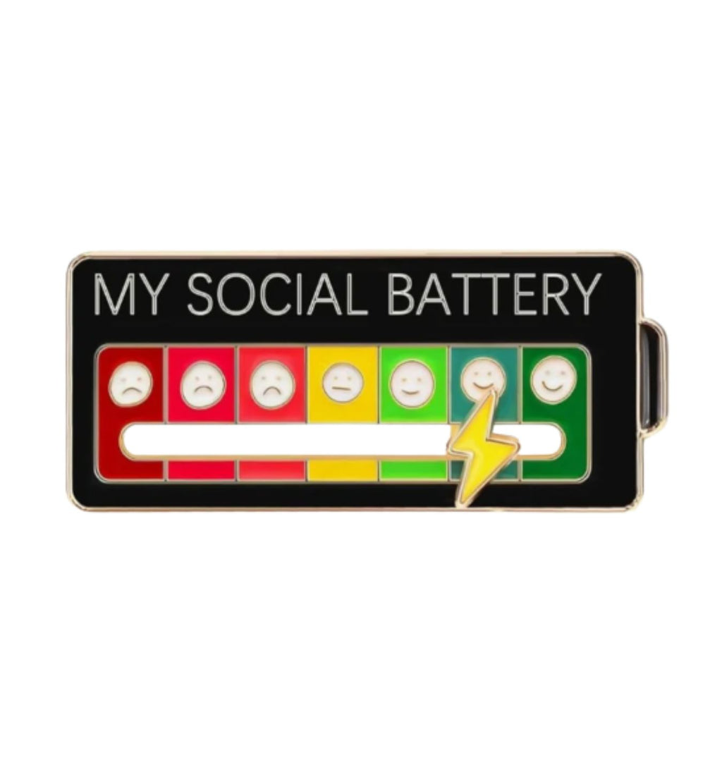 My Social Battery™ – The Pin That Speaks For You