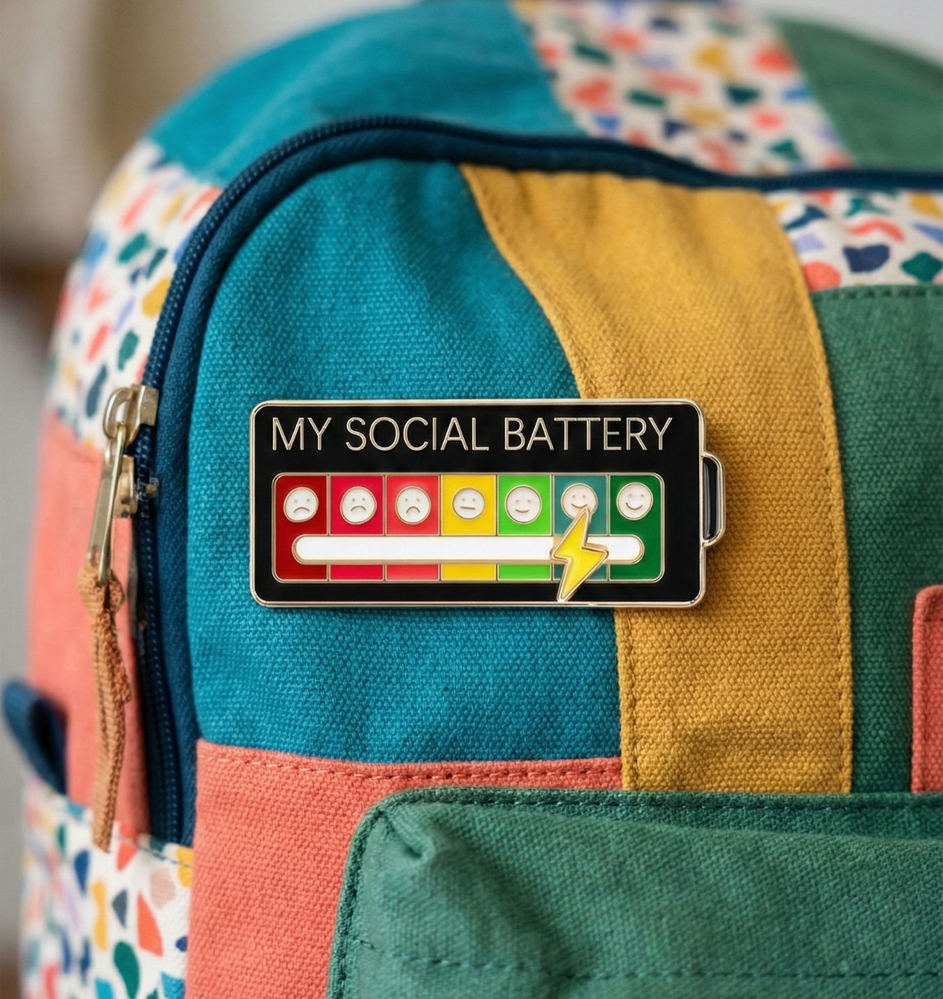 My Social Battery™ – The Pin That Speaks For You
