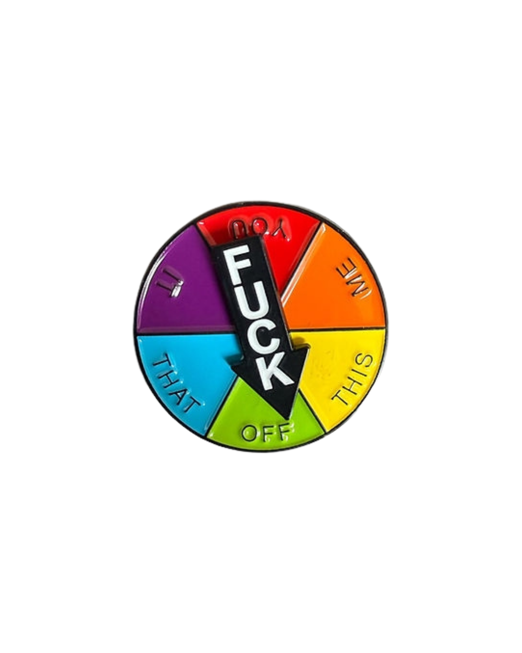 Fuck It Mood Spinner Pin 🎯 Colorful Decision Wheel Enamel Pin