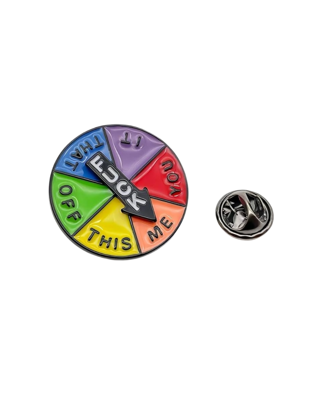 Fuck It Mood Spinner Pin 🎯 Colorful Decision Wheel Enamel Pin