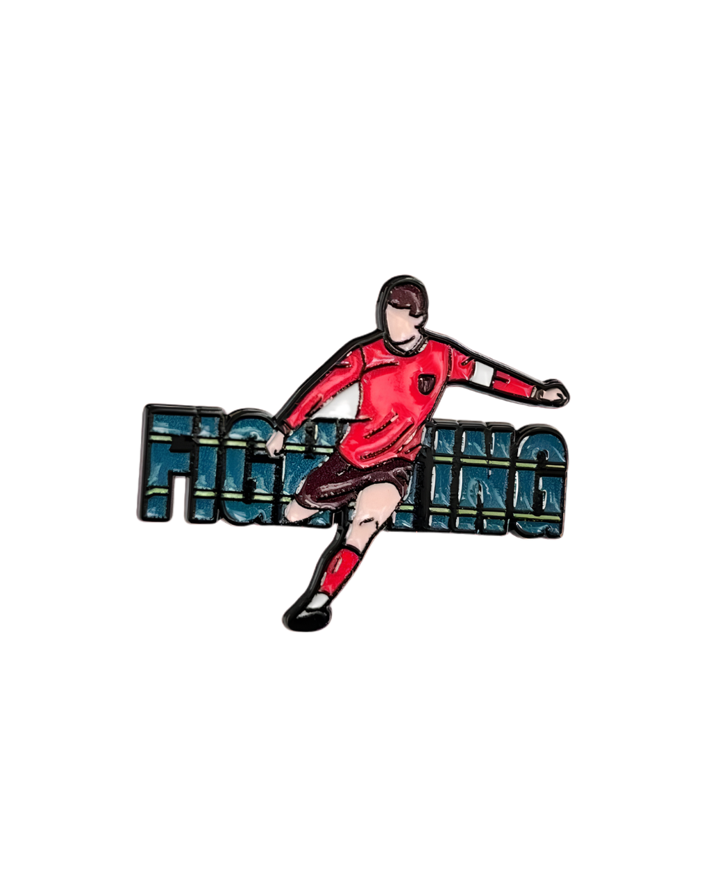 Title: Fighting Soccer Pin - Captain Edition ⚽❤️