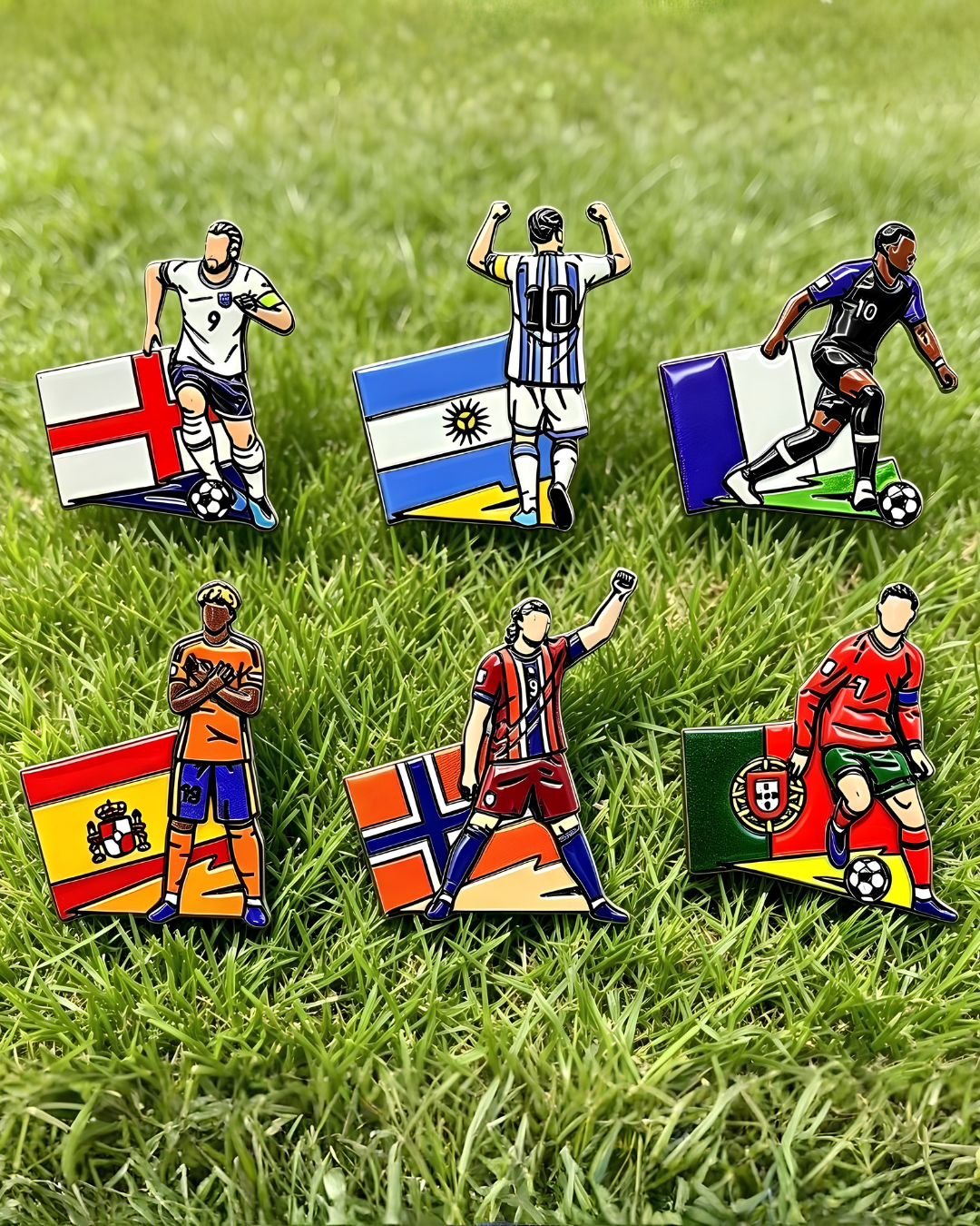 World Soccer Legends Pins Set - 6 Pack ⚽🌍
